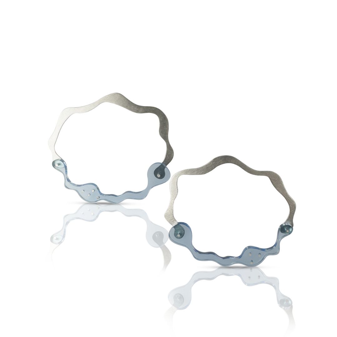 Anori Hanging Earrings in Brushed Silver - Denisa Piatti Jewellery